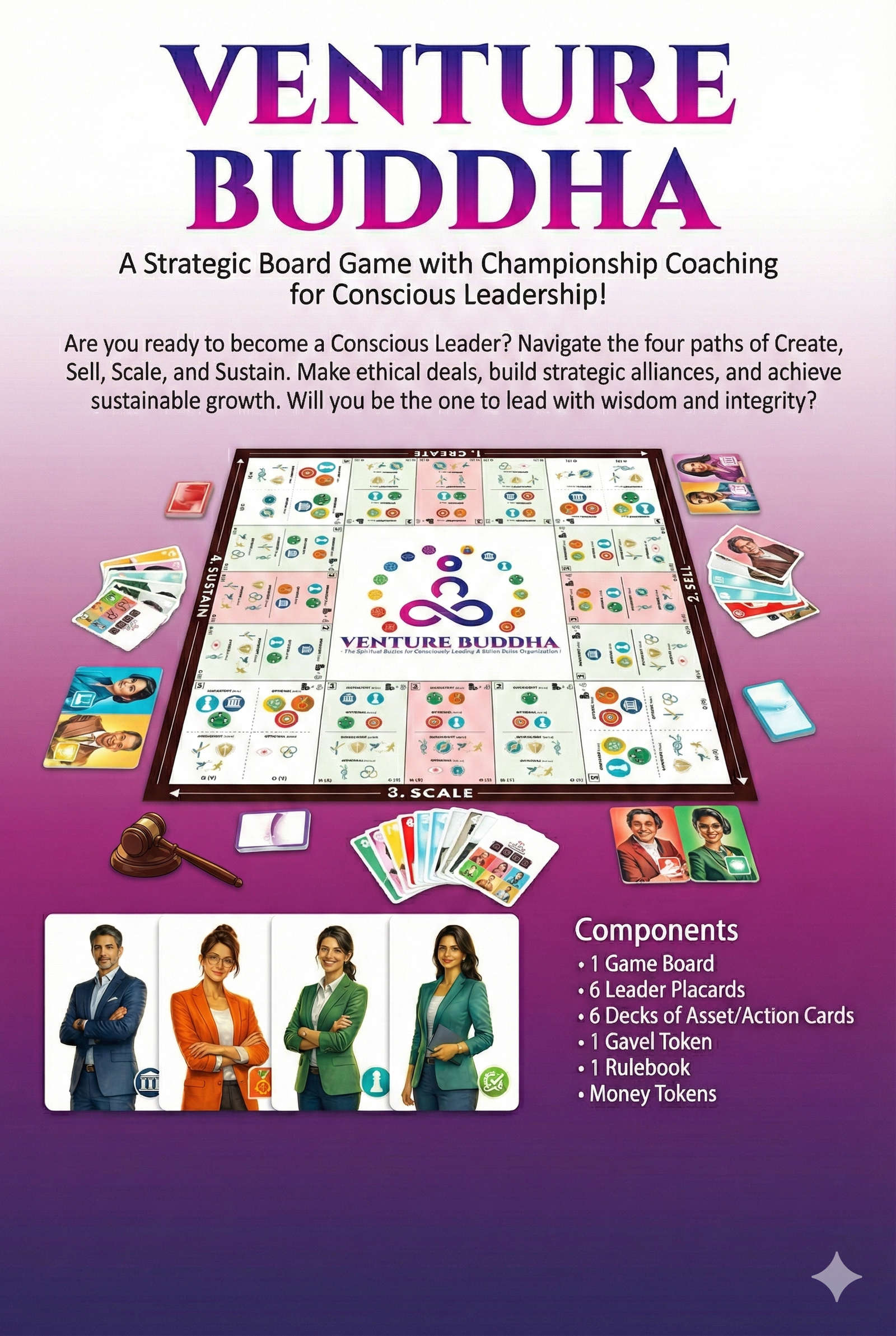 Venture Buddha strategic board game poster